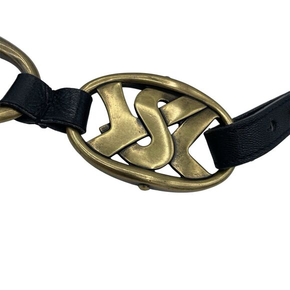 Vintage YSL Yves Saint Laurent Black Leather Belt Bra Cassandre TOM FORD main image 9